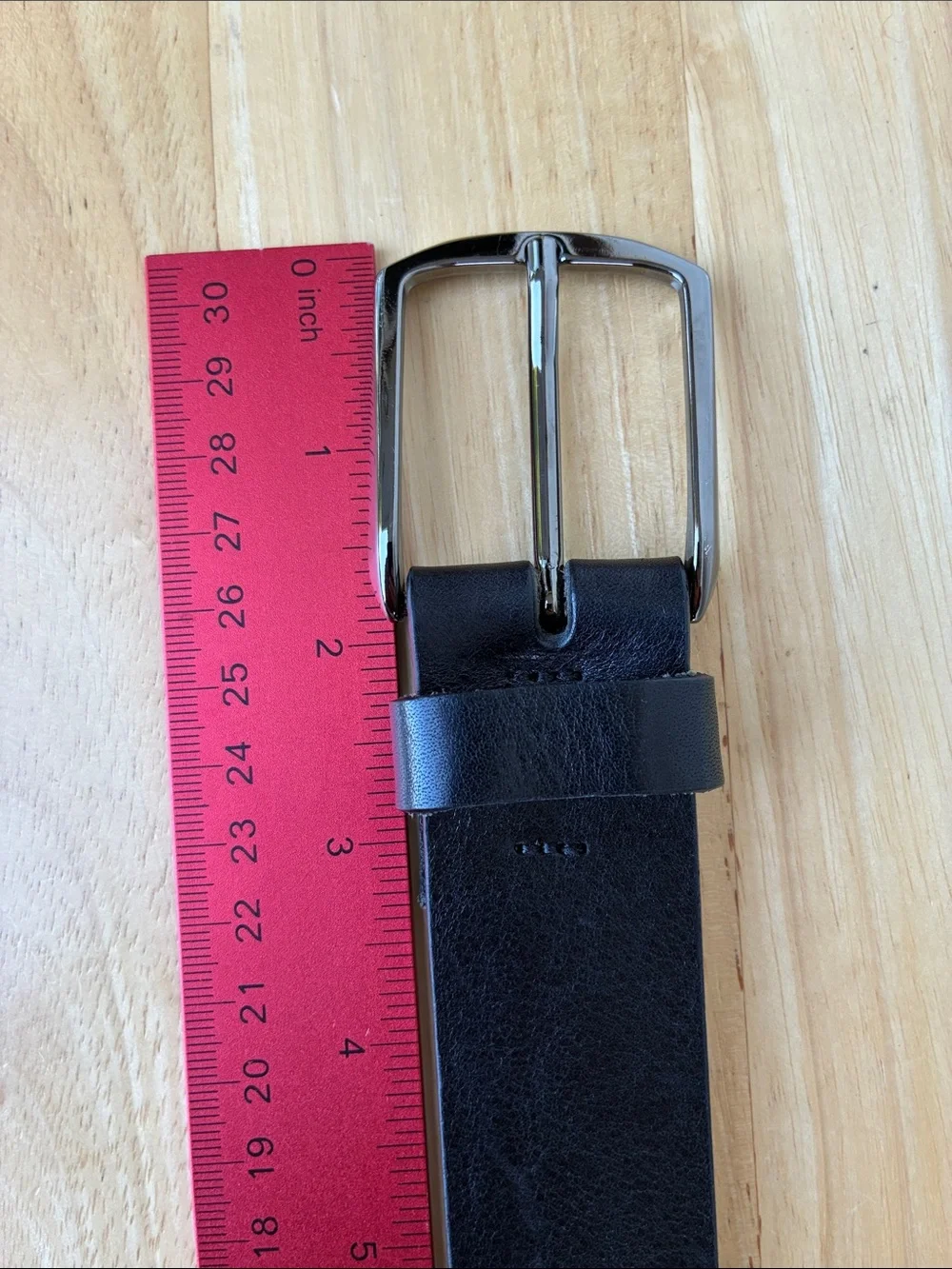 Nordstrom Classic Black Leather Men's Belt with Silver Buckle